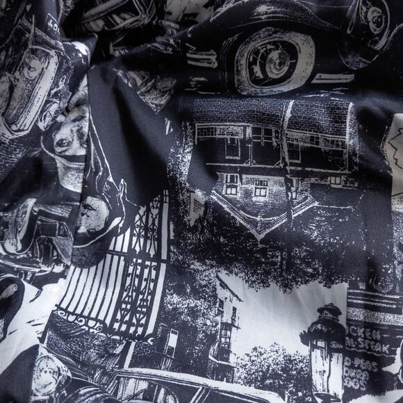 Alorna Wool Overcoat Graphic Lining Black Size L Dark Academia - Picture 12 of 14